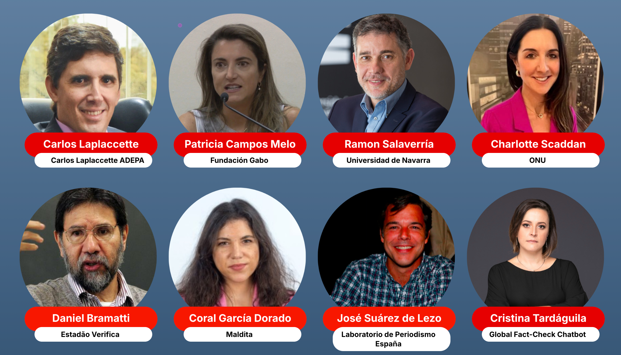 Photos and names of some panelists of the 5th Global Disinformation Summit.