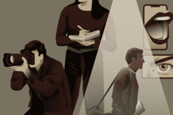 Illustration of journalists at work