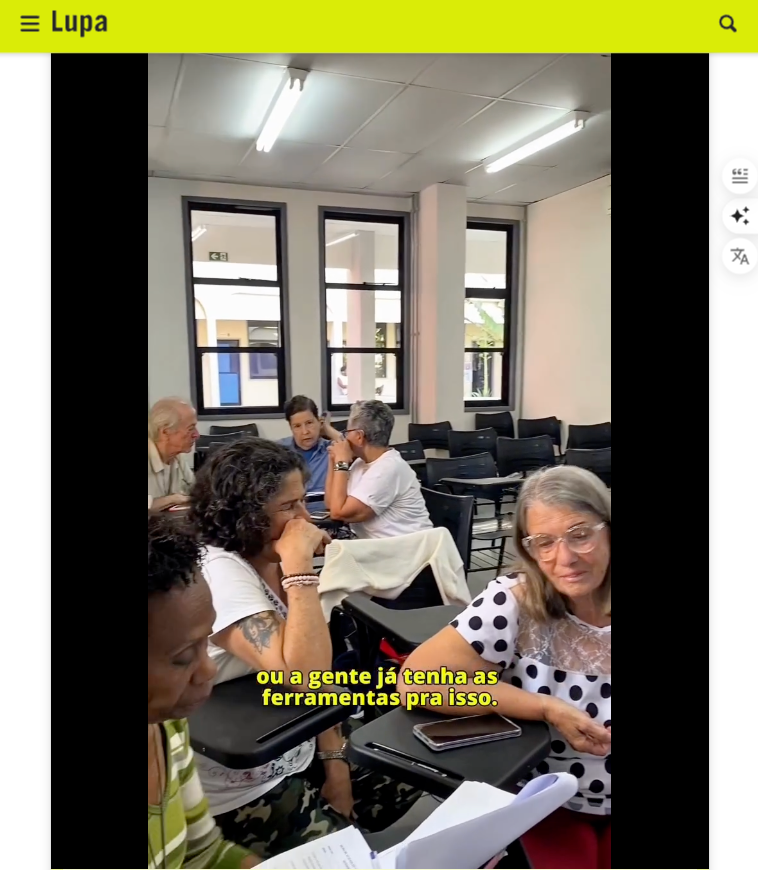 Screenshot of video showing Agencia Lupa's media literacy initiative.