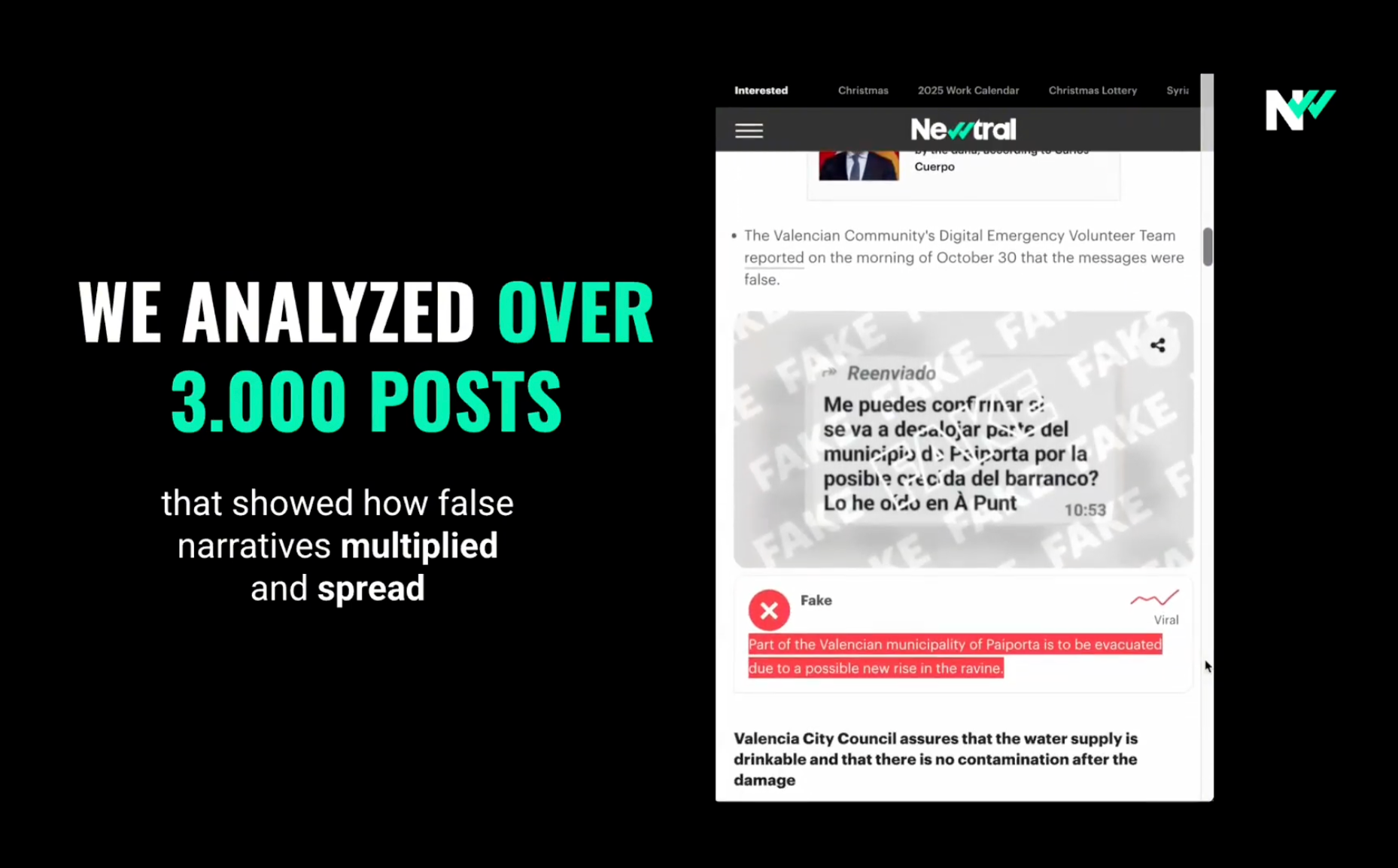 Presentation of Newtral's fact-check tool "FlowFact". (Photo: Screenshot)