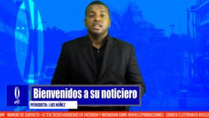 Screenshot of a news broadcasting