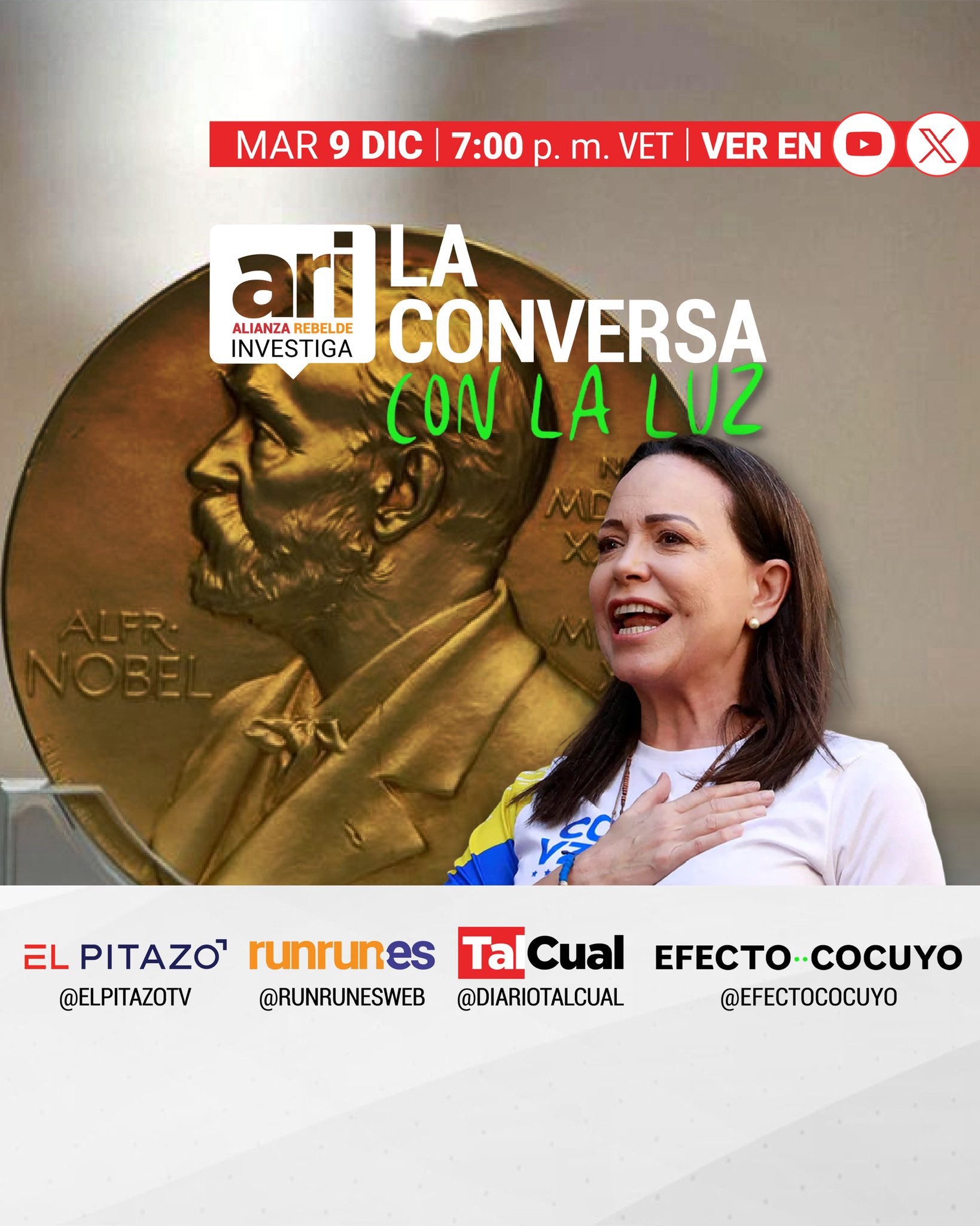 Anuncio del programa de análisis en línea "La Conversa Con la Luz", de un grupo de medios independientes venezolanos en el exilio. (Foto: Alianza Rebelde Investiga)