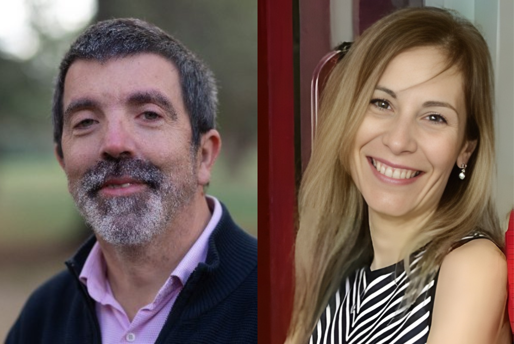 Argentine journalism professors and researchers Francisco Albarello (left) and Marcela Farré (right).