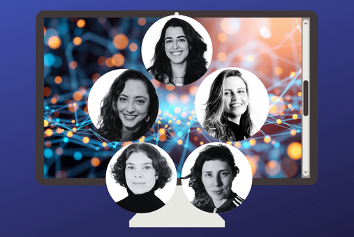 Illustration made with the headshot of five women.