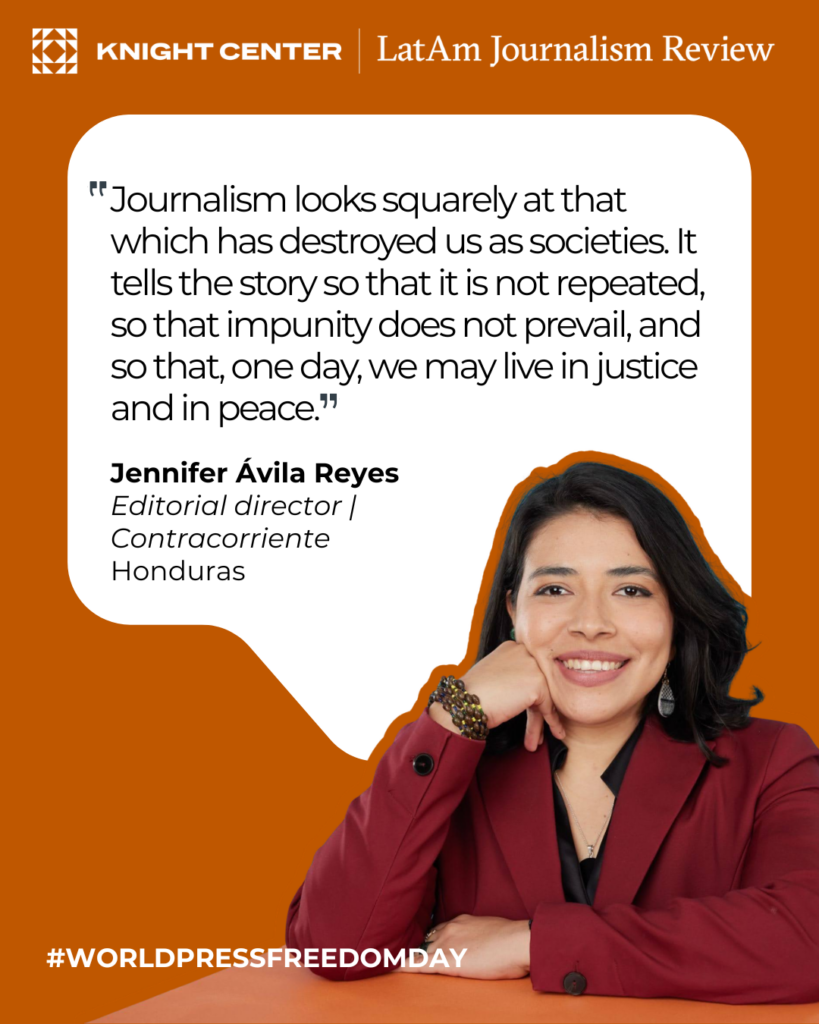 Person in red jacket in front of quote