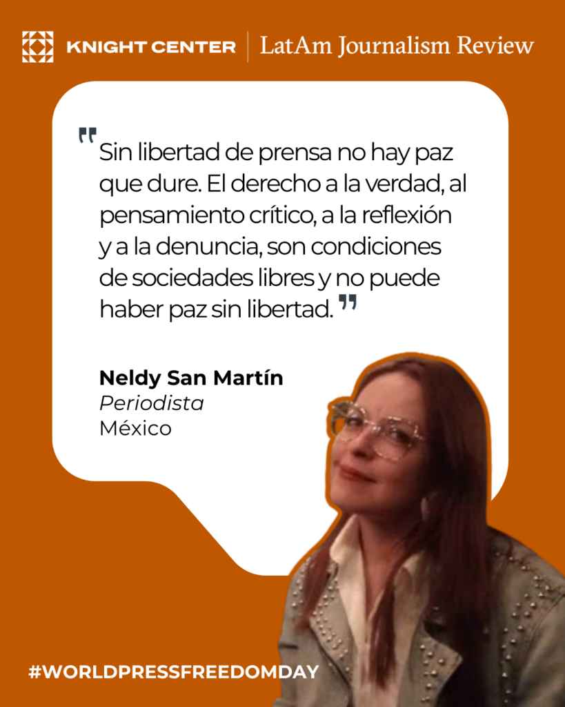 Person in glasses in front of quote