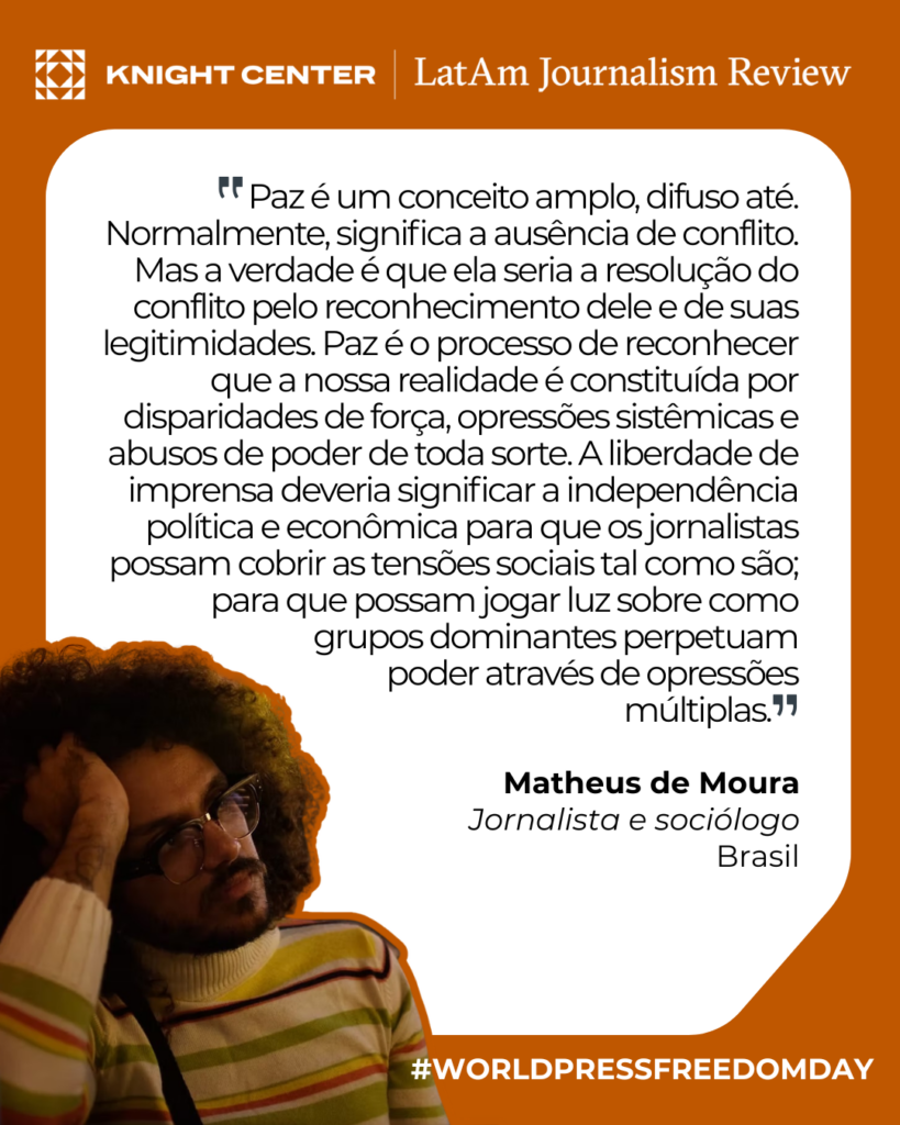 Person in sweater in front of quote
